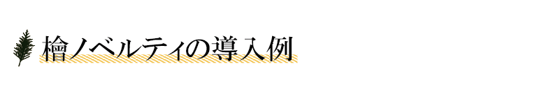 檜ノベルティの導入例